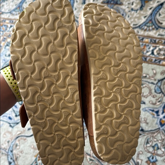 Birkenstock Big Buckle Brown Leather Sandals with Gold Buckles - Picture 4 of 5